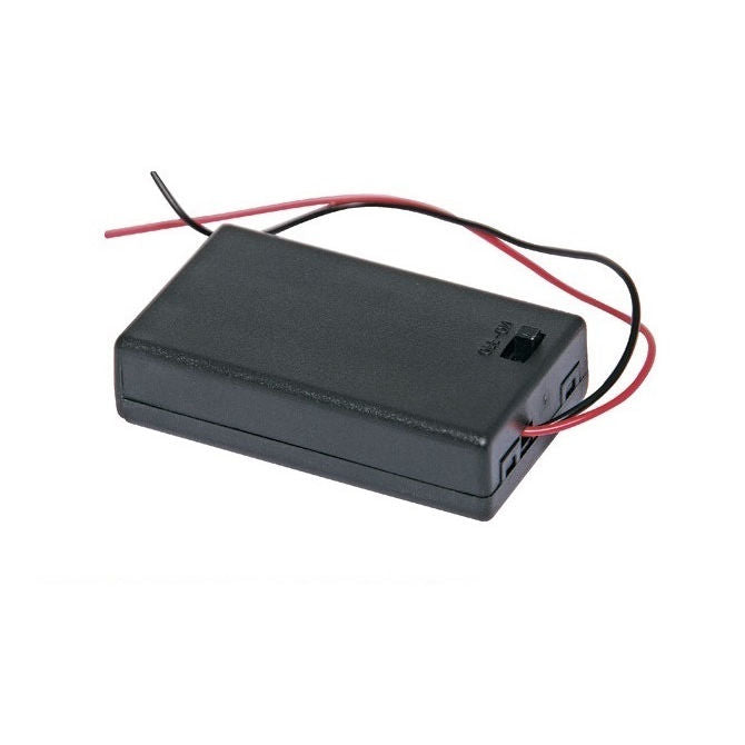 1000022 | BAT-HOL-AAA-02SSW (PK-5) --- Holders Battery Accessories - AAA Battery Holder 2 x AAA Side by Side - Enclosed with switch - 63 x 26 x 16 - Acetal