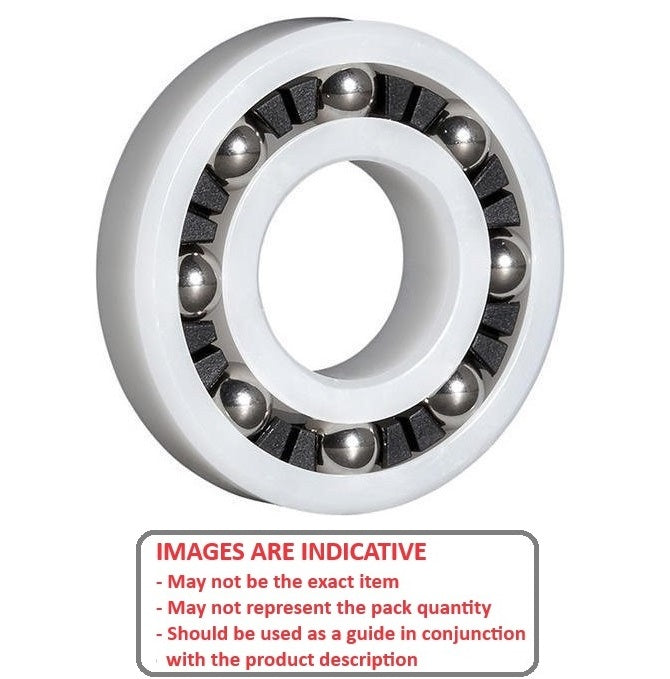 1058622 | P-R3-AS6 --- Plastic Bearings - 4.763x12.7x3.969 mm - Acetal with Stainless 316 Balls
