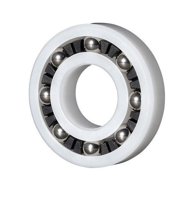1058622 | P-R3-AS6 --- Plastic Bearings - 4.763x12.7x3.969 mm - Acetal with Stainless 316 Balls