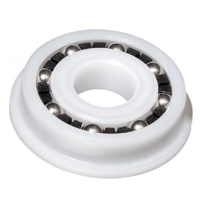 1058636 | P-FR3-AS6 --- Plastic Bearings - 4.763x12.7x3.969 mm / 14.351 mm - Acetal with Stainless 316 Balls