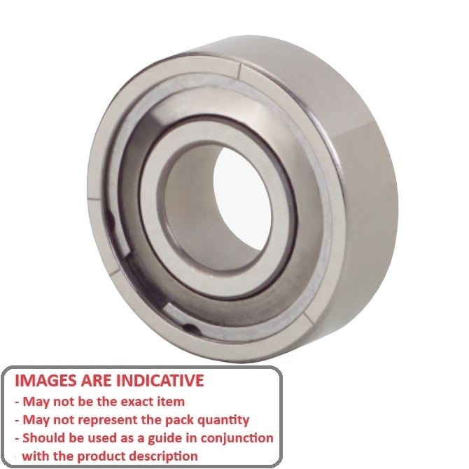 1037106 | SR1B-FF-MC34-GR7-R-L23 (40 Pcs) --- Single Row Ball Bearings - 1.397x4.763x2.779 mm - Stainless Steel AISI 440C - Ribbon Retainer Low Torque