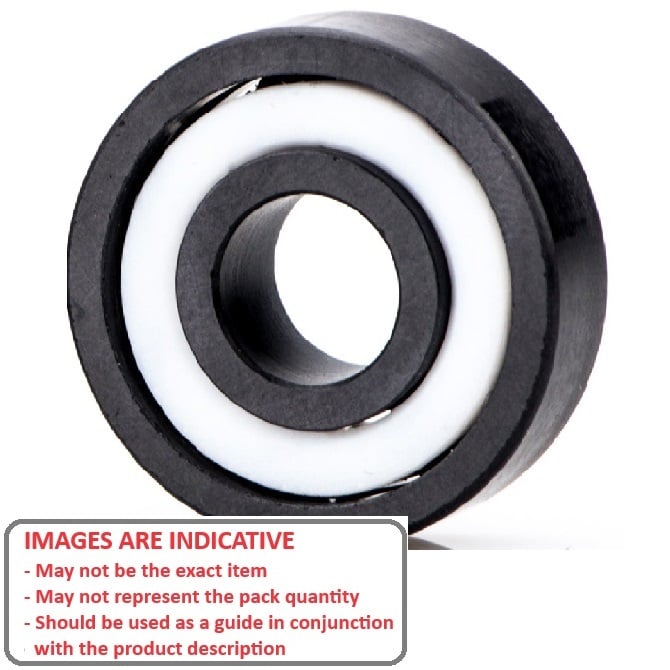 1075200 | CSN-627-TTS-MC34-TF-SRL (10 Pcs) --- Single Row Ball Bearings - 7x22x7 mm - Ceramic Silicon Nitride - PTFE Cage - PTFE Seals