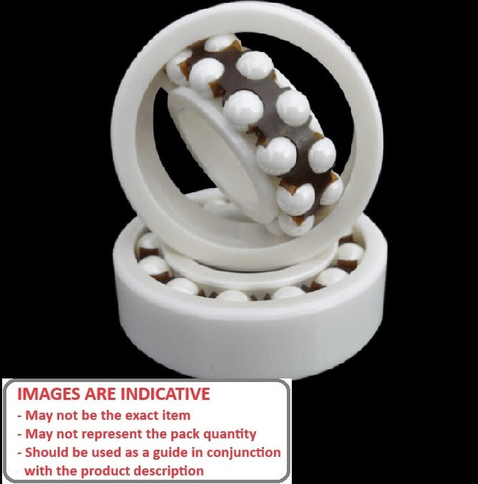 1108323 | CZR-1202-NY-DRY --- Double Row Ball Bearings - 15x35x11 mm - Ceramic Zirconia - Nylon Cage - No Lubricant