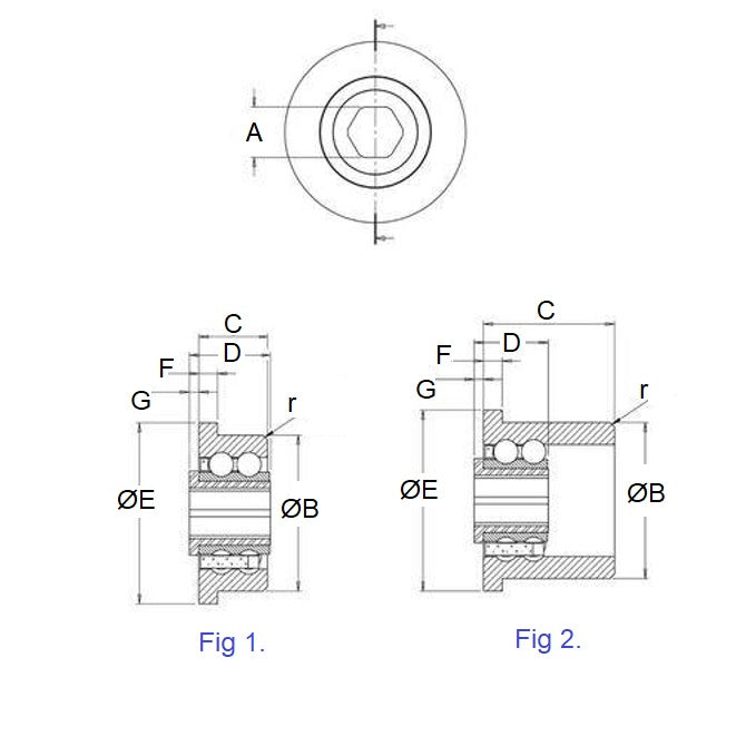 1094506 | CB-452-111H-28-PD (10 Pcs) --- Conveyor Bearings - 11.11x45.21x27.94 mm / 23.62 mm - Polypropylene Races with Stainless Steel 316 Balls