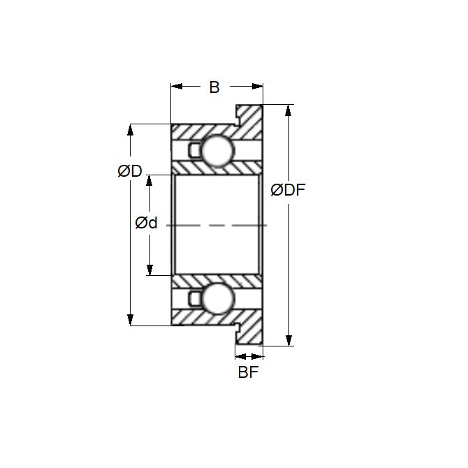 1047592 | SFR144-D28-KC --- Dental Applications Bearings - 3.175x6.35x2.381 mm - Stainless Steel AISI 440C - High Speed Phenolic Cage