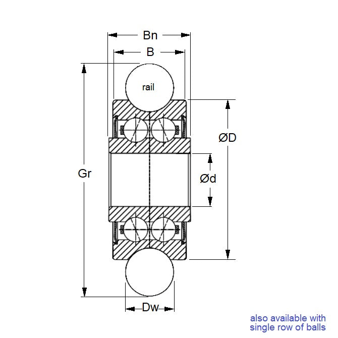 1062157 | DRA-WMR175-2RS-GP-ECO (100 Pcs) --- Grooved OD Bearings - 5x17x7 mm / 8 mm - Chrome Steel SAE 52100