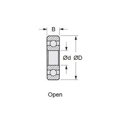 1058774 | P-R1106-AGL --- Plastic Bearings - 4.763x15.875x4.978 mm - Acetal with Glass Balls
