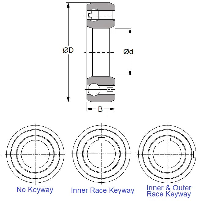 1081237 | OW-0080-0220-0090-K --- One Way Bearings - 8x22x9 mm - Chrome Steel