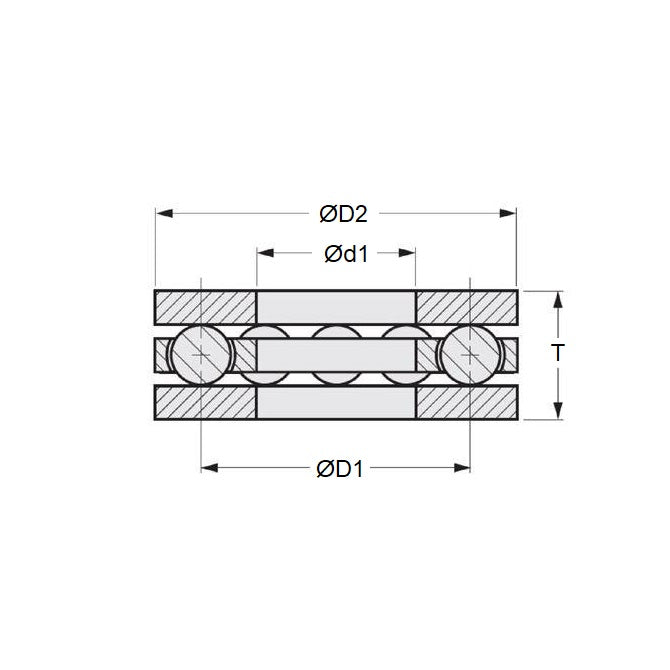1039316 | T-0020-0060-F-BR --- Thrust Ball Bearings - 2x6x3 mm / 2 mm - Chrome Steel