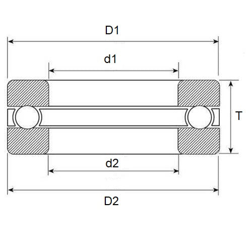 1044826 | T-0030-0080-G-BR --- Thrust Ball Bearings - 3x8x3.5 mm / 3.2 mm - Chrome Steel