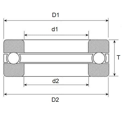 1052447 | CZR-T-0040-0090-G-ZR (4 Pcs) --- Thrust Ball Bearings - 4x9x4 mm / 4.2 mm - Ceramic Zirconia ZrO2 Balls and Races