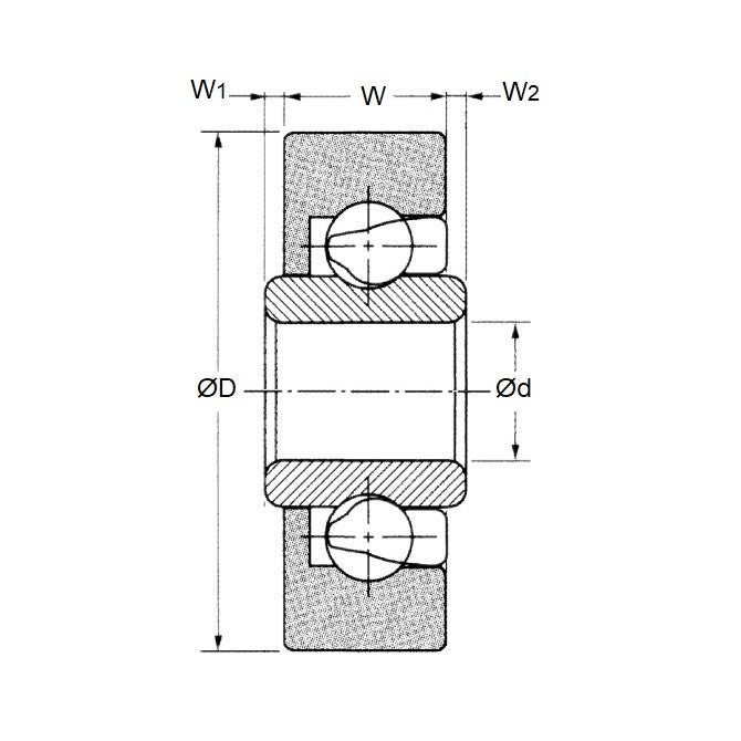 1067463 | TOK-DR-22-H6W1 (2 Pcs) --- Special Type Bearings - 6x22 - 7.000 / 9.000 / 1 mm - Acetal with Mild Steel Inner Race