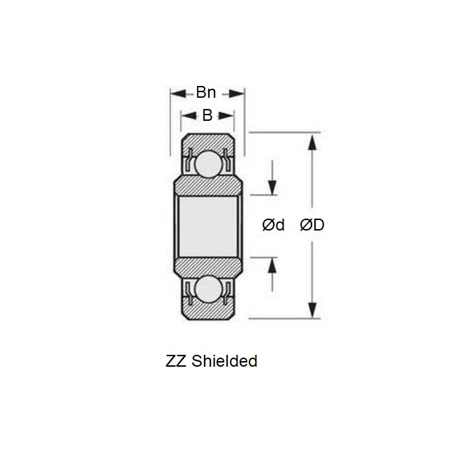 1036775 | SWR0-MC34-GR7-R-L23 (42 Pcs) --- Single Row Ball Bearings - 1.191x3.967x1.588 mm / 2.381 mm - Stainless Steel AISI 440C