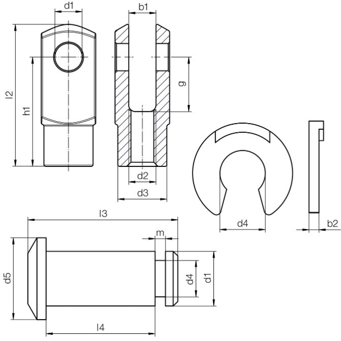 1091816 | CLJ-10.00-M10L (PK-10) --- Clevis Joints - 10x20 - 20.0 x 20.0 Plastic