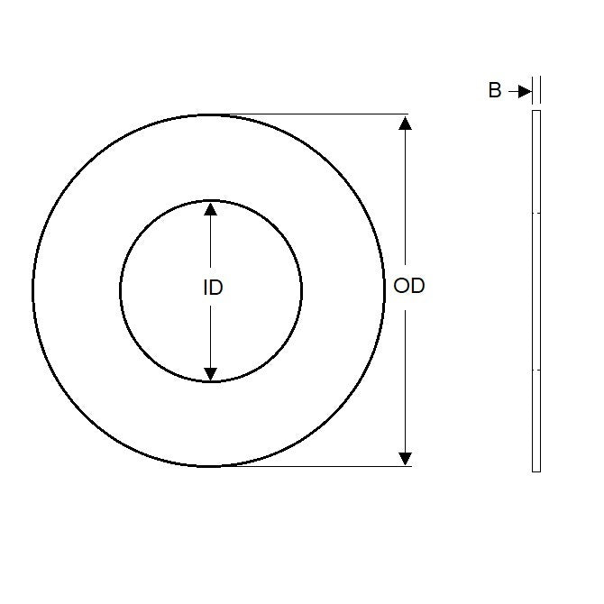 1038975 | W0020-FP-004-0010-S400 (10 Pcs) --- Flat Washers - 2x3.5x0.1 mm - Stainless Steel AISI 400 Series Heat Treated