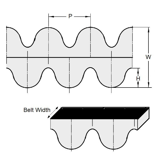 1205953 | BD-030H-0199-0060-NFB --- Timing 3.000mm Pitch Belts - 199 tooth - 597x6 mm - Nylon Covered Neoprene Rubber with Fibreglass