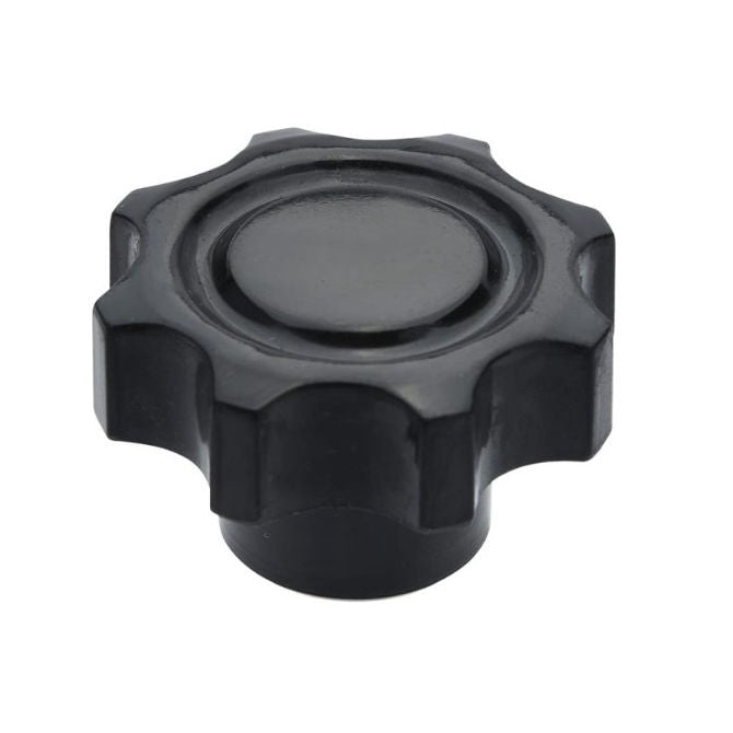 1099062 | KF120M-050-8L (Each) --- Lobe Knobs - M12 - 12x1.75mm - 50x21 mm Eight Lobe - Phenolic and Brass Knob