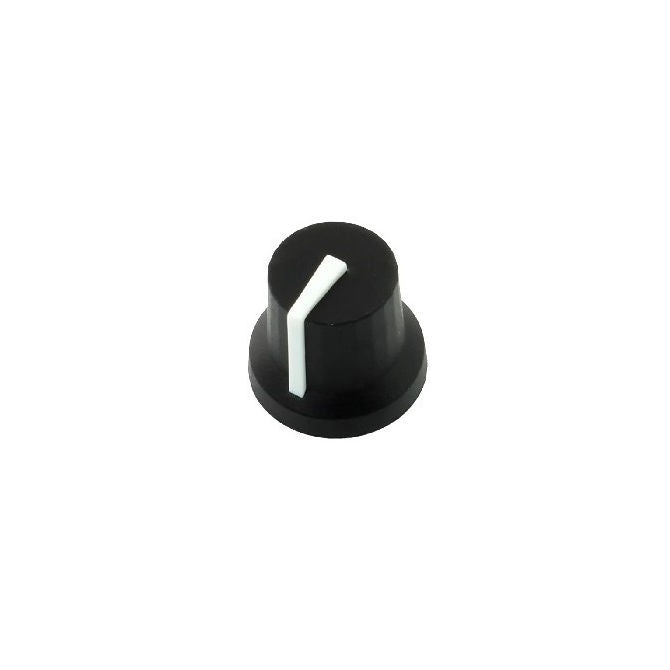1119050 | KPT-19-AT (Each) --- Pointer Knobs - Diameter Tapered 14 mm with Skirt 16mm 14 mm - 19 Splines 6mm Diameter 14mm Deep Push On Skirted Standard - Plastic Knob
