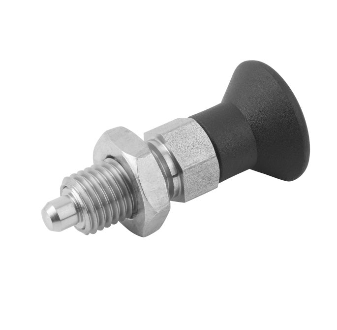 1067299 | PLIT-030-060-075-32-KPN-S3 (Each) --- Indexing Pull Knob Plungers - M6 Fine - 6x0.75mm - 31.5 mm - 2 N Stainless and Plastic - Stainless Steel 303 Similar to A2, 304, 18-8 Plunger