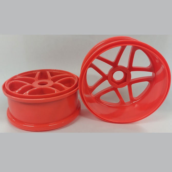 1232430 | RM-8O-080-R-5T (Per Card) --- RC Car Rims Hobby - Rim Colour Red 5 Split Spoke Eighth Scale - Plastic Rim