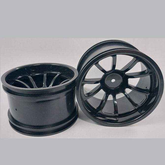 1232733 | RM-XM-078-BK-10 (Per Card) --- RC Car Rims Hobby - Rim Colour Black 10 Spoke Monster Truck Tenth Scale - Aluminium Rim