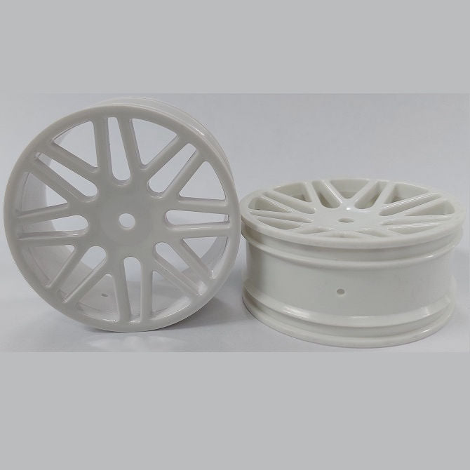 1233001 | RM-XO-060N-W-16 (Per Card) --- RC Car Rims Hobby - Rim Colour White 16 Spoke Tenth Scale - Aluminium Rim