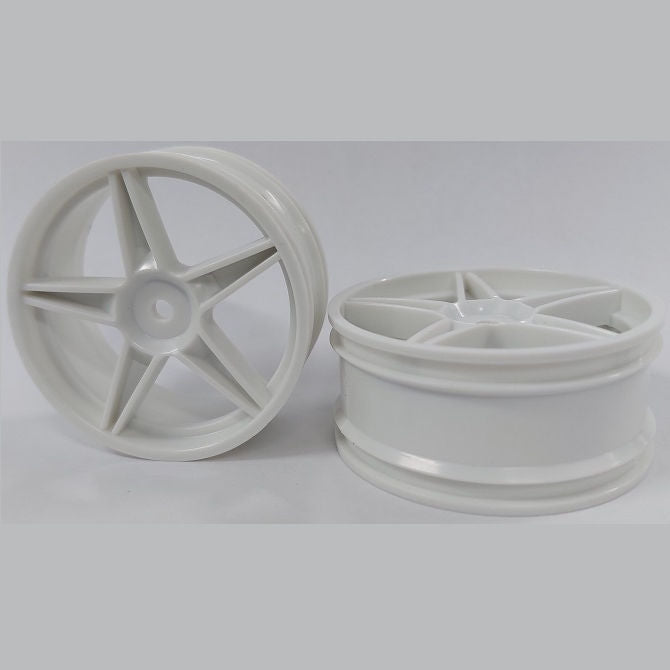 1232436 | RM-XO-060N-W-5 (Per Card) --- RC Car Rims Hobby - Rim Colour White 5 Spoke Tenth Scale - Aluminium Rim