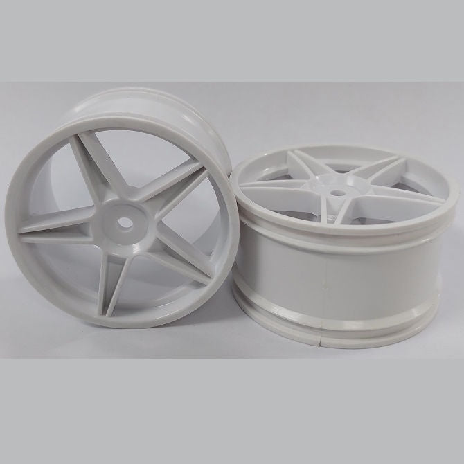1232437 | RM-XO-060W-W-5 (Per Card) --- RC Car Rims Hobby - Rim Colour White 5 Spoke Tenth Scale - Aluminium Rim