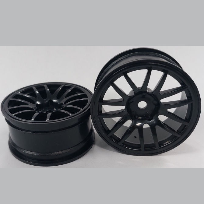 1232937 | RM-XR-052-BK-14 (Per Card) --- RC Car Rims Hobby - Rim Colour Black 14 Spoke Tenth Scale - Plastic Rim
