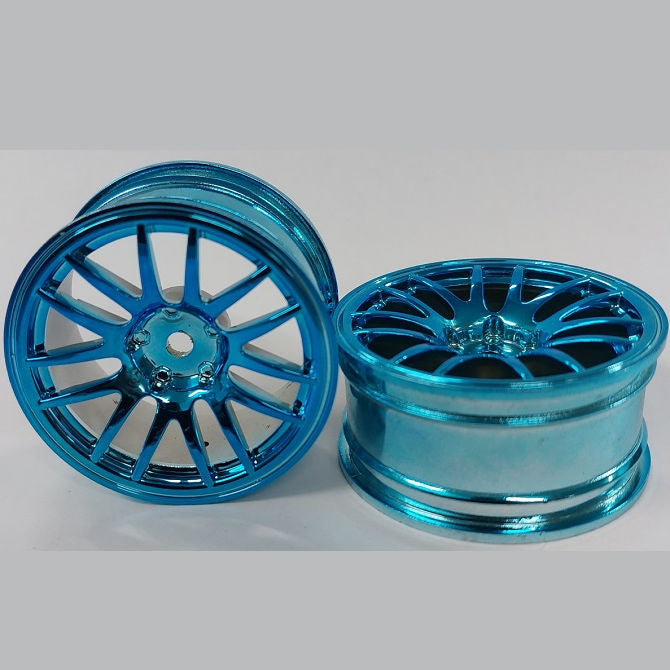 1232827 | RM-XR-052-BU-12 (Per Card) --- RC Car Rims Hobby - Rim Colour Blue 12 Spoke Tenth Scale - Aluminium Rim