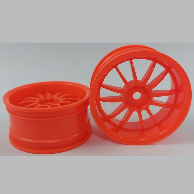 1232829 | RM-XR-052-O-12 (Per Card) --- RC Car Rims Hobby - Rim Colour Fluro Orange 12 Spoke Tenth Scale - Aluminium Rim