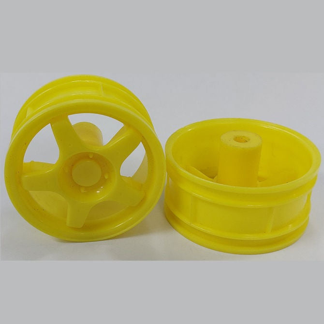 1232439 | RM-XR-052-Y-5 (Per Card) --- RC Car Rims Hobby - Rim Colour Yellow 5 Solid Spoke Tenth Scale - Plastic Rim
