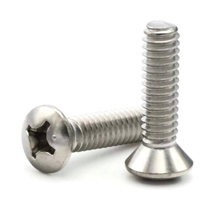 1067815 | SK060M-025-O-PH-S4 (PK-10) --- Countersunk Screws - M6 - 6x1mm - 25 mm - 304 Stainless Oval Top Screw