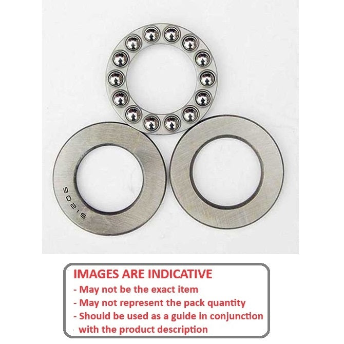 1075026 | T-0070-0150-F-ST (2 Pcs) --- Thrust Ball Bearings - 7x15x5 mm / 7 mm - Chrome Steel
