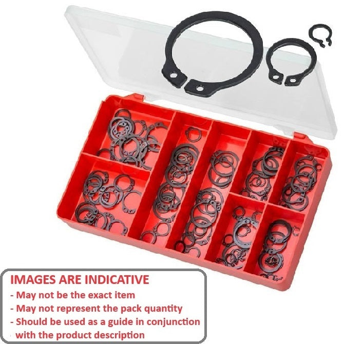 1045459 | AST-CIR-I-EX-0300 (Each) --- Small Parts Assortment Kits - Selection Circlips - External 300 - Imperial External Circlips - 1/4 to 3 inch Range - Carbon Steel