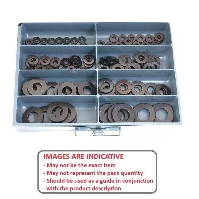 1156878 | AST-WAS-I-FL-0150 (Each) --- Small Parts Assortment Kits - Selection Washers 150 - Imperial - Heat Treated Black Oxide - Stamped - Carbon Steel