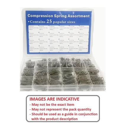 1151331 | AST-SPR-COM-S2-0420 (Each) --- Small Parts Assortment Kits - Selection Springs 420 - 24 sizes of Metric Stainless Compression Springs - 302 Stainless Steel