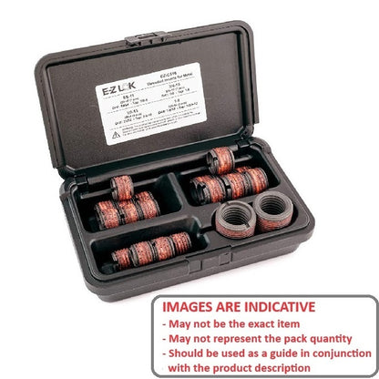 1034662 | AST-EZL-FL (Each) --- Assortments Thread Repair - Type Imperial UNF 4 Sizes 1/2-20 UNF to 1 Inch UNF - 6 of 1/2-20, 7 of 5/8-18, 7 of 3/4-16, 2 of 1 Inch-14 EZ Lok - Steel Zinc Plated Insert