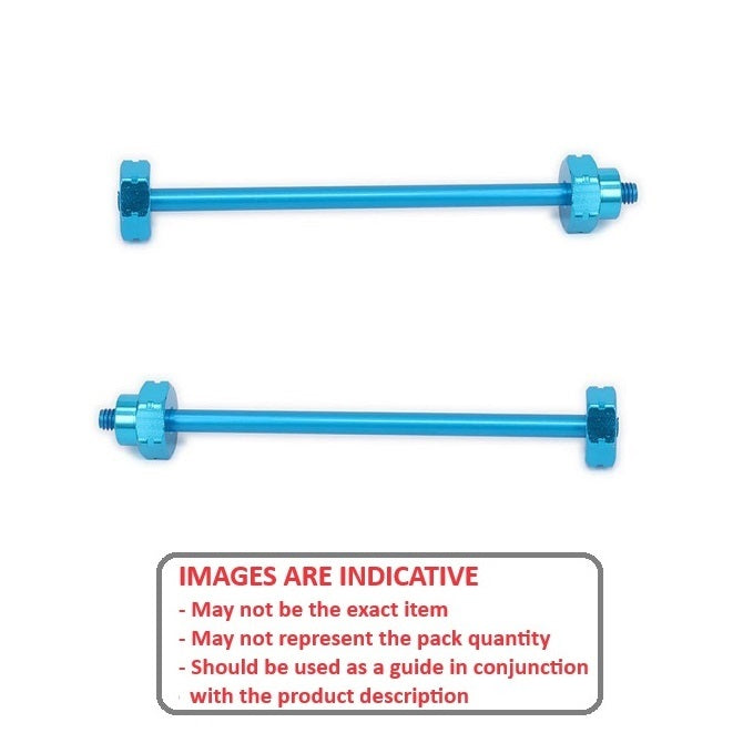 1230822 | AXLE-10-BL (Each) --- Accessories Hobby - Axle Blue - 1/10 Scale Car and Buggy