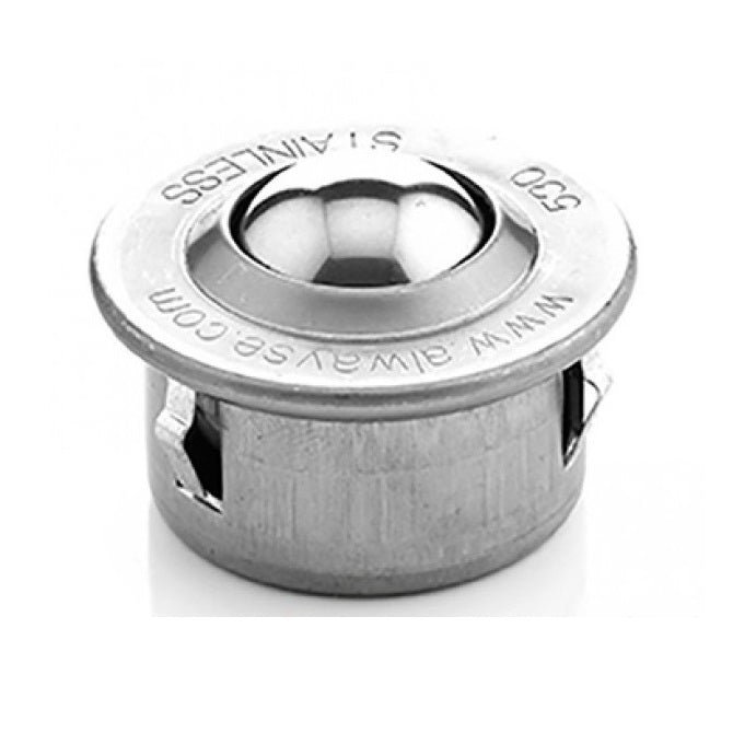 Flange Mount Ball Transfer Units - 610 kg - 19x62 mm - Stainless Steel AISI 420C and Zinc Plated Mild Steel