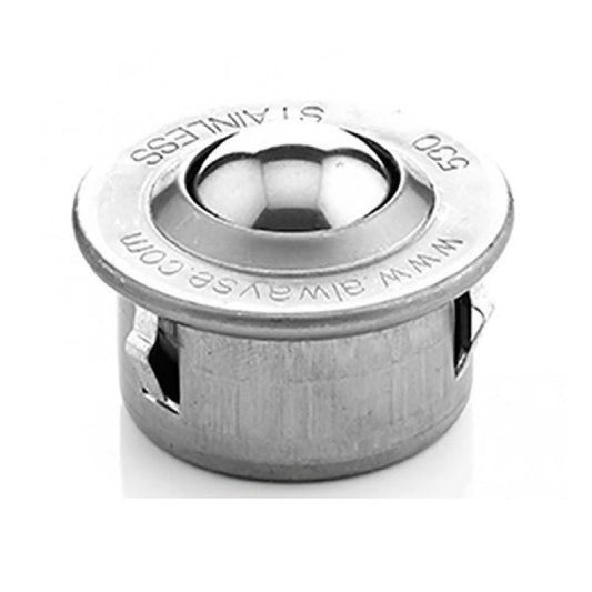 Flange Mount Ball Transfer Units - 295 kg - 13.8x45 mm - Stainless Steel AISI 420C and Zinc Plated Mild Steel