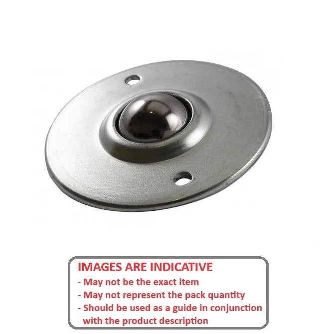 1166066 | BTU0060-010-F-SS-SL (Each) --- Flange Mount Ball Transfer Units - 54 kg - 12x46.5 mm Standard - Stainless Steel AISI 420C Rc 46-52