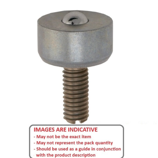 1147405 | BTU0034-016-TS-C (Each) --- Screw Stem Ball Transfer Units - 34 kg - 16x20.6 mm - Steel
