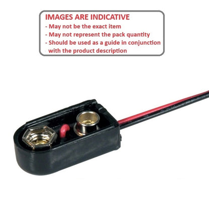 1000089 | BAT-HOL-9V-SCQ (PK-2) --- Holders Battery Accessories - 9V Snap On 9V Battery - - - Plastic