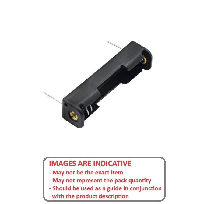 1000019 | BAT-HOL-AAA-01PCB (PK-2) --- Holders Battery Accessories - AAA Battery Holder 1 x AAA PCB Mount - 50 x 12 x 13 - Acetal