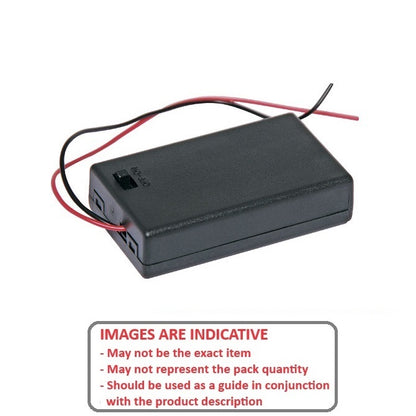 1000022 | BAT-HOL-AAA-02SSW (PK-5) --- Holders Battery Accessories - AAA Battery Holder 2 x AAA Side by Side - Enclosed with switch - 63 x 26 x 16 - Acetal