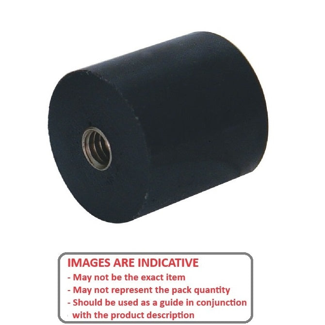 1152318 | AU-912RS (PK-4) --- Cylindrical Female Thread Bumpers - 38.1x31.75 mm - 3/8-16 UNC - 9.53mm - - Polyurethane Bumper