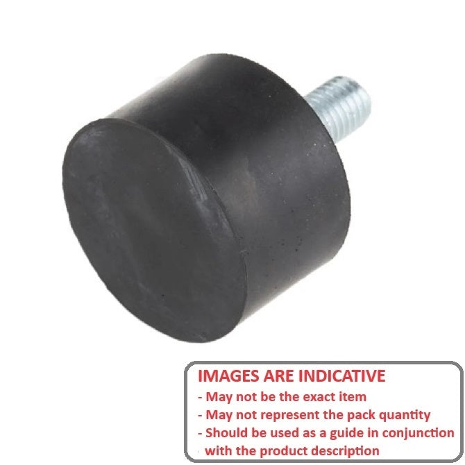 1107893 | CMB015-08-040M-R45 (PK-5) --- Buffer Mounts - 15x8 mm - M4x0.7 Male - Natural Rubber Mount