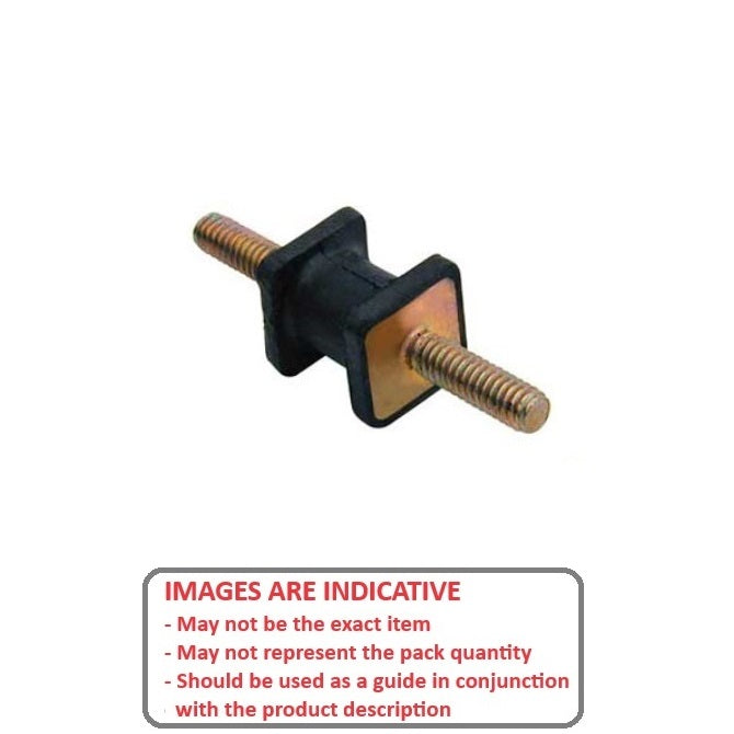 1101466 | CMM013-14-042C-R60SQ (Each) --- Square Base Bobbin Mounts - 12.7x14.3 mm - 8-32 UNC - 32 TPI - - Natural Rubber Mount