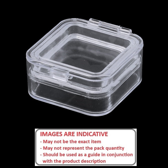 1233471 | PBOX01-030-030-010-M (Each) --- Clear Plastic Parts Boxes - Number of Compartments 1 - 30x30 mm - Acrylic Parts Box